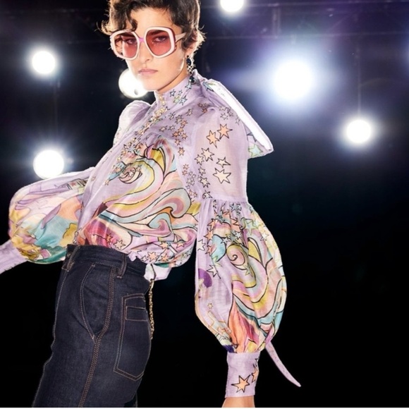Zimmermann Concert Tie Neck Collage Blouse💋 - Picture 5 of 15